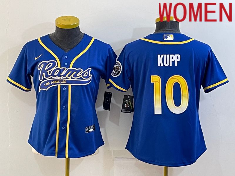 Women Los Angeles Rams #10 Kupp Blue 2022 Nike Co branded NFL Jerseys->washington redskins->NFL Jersey